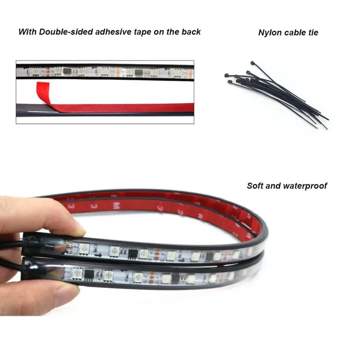 LED лента за под автомобил – RGB неонова подсветка, bluetooth