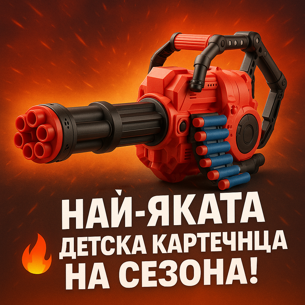 Детска автоматична картечница с 40 броя меки патрони