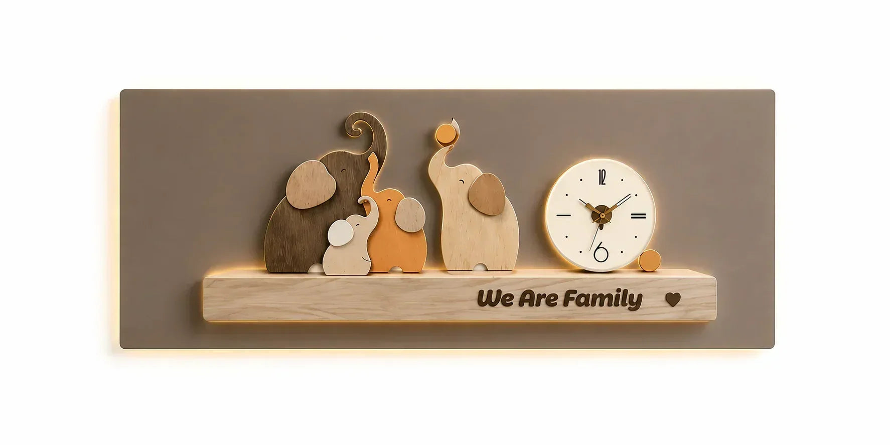 LED Декоративна картина с часовник “We Are Family”