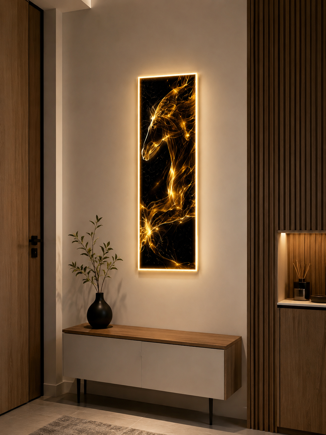 LED Картина „Златен Кон“