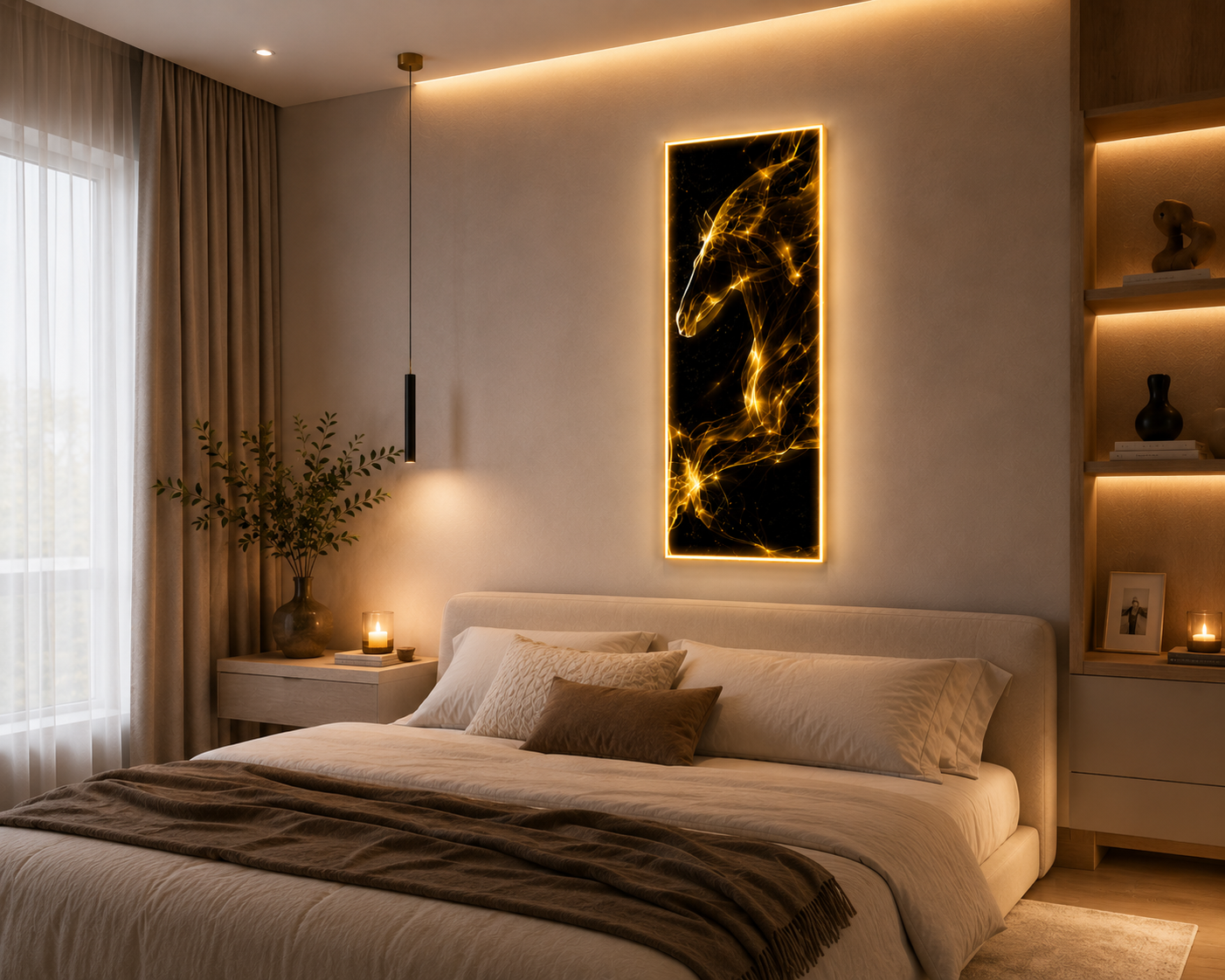 LED Картина „Златен Кон“