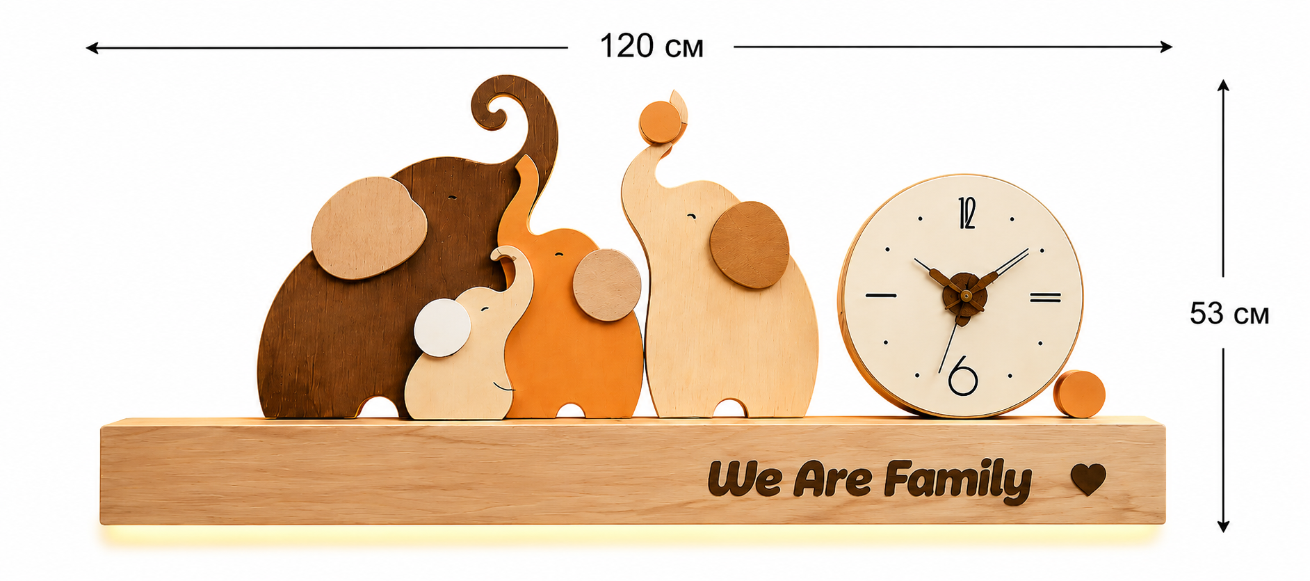 LED Декоративна картина с часовник “We Are Family”