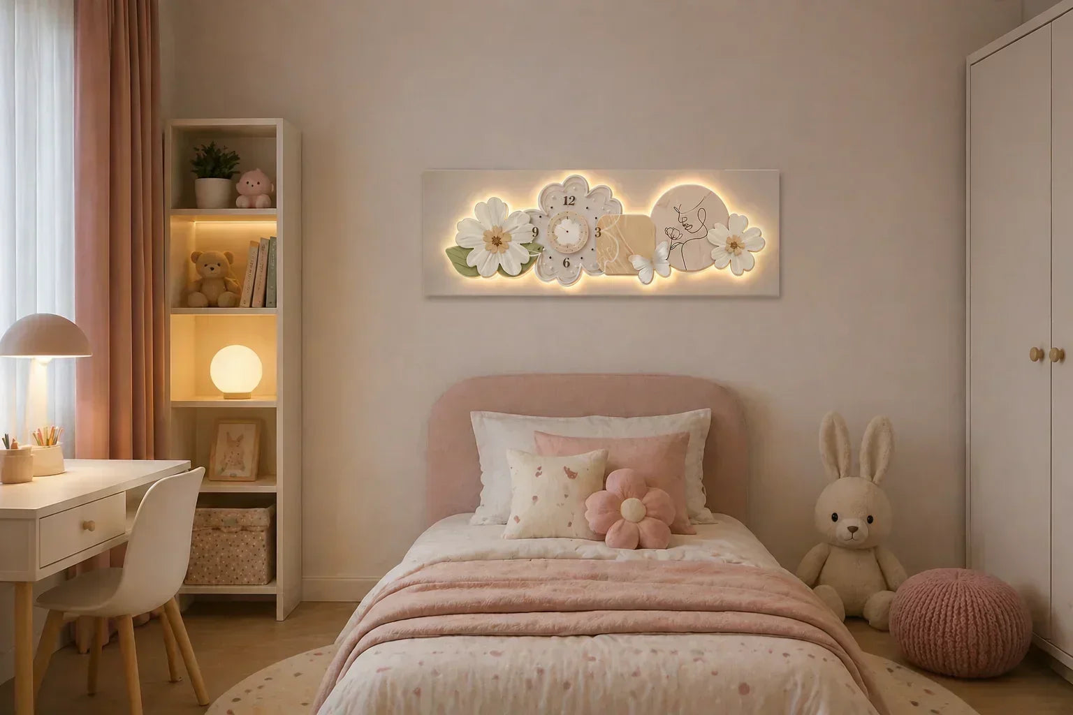 Арт LED картина с часовник и цветен дизайн