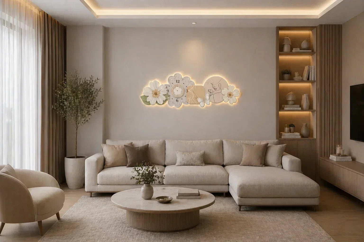 Арт LED картина с часовник и цветен дизайн