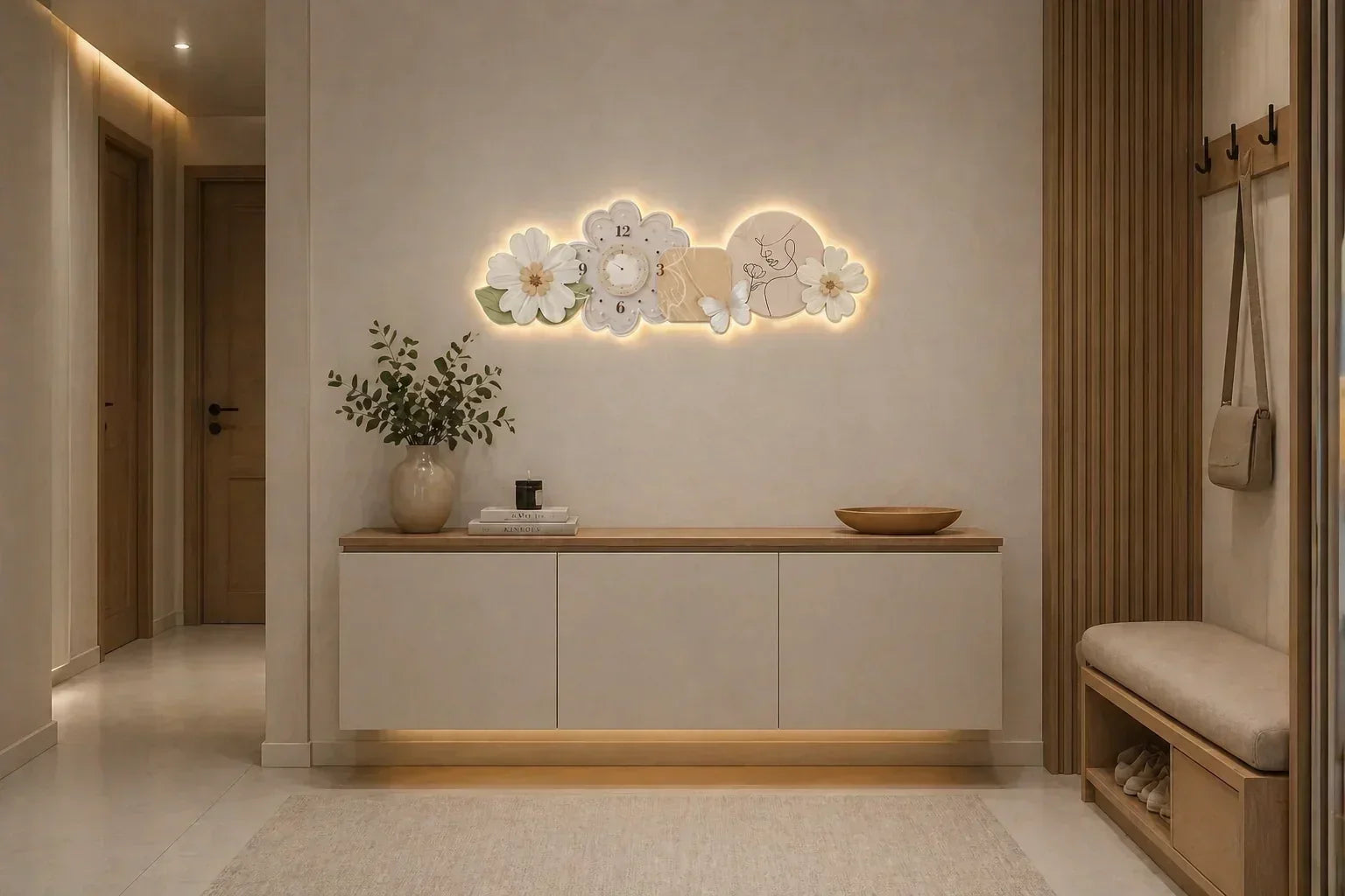 Арт LED картина с часовник и цветен дизайн