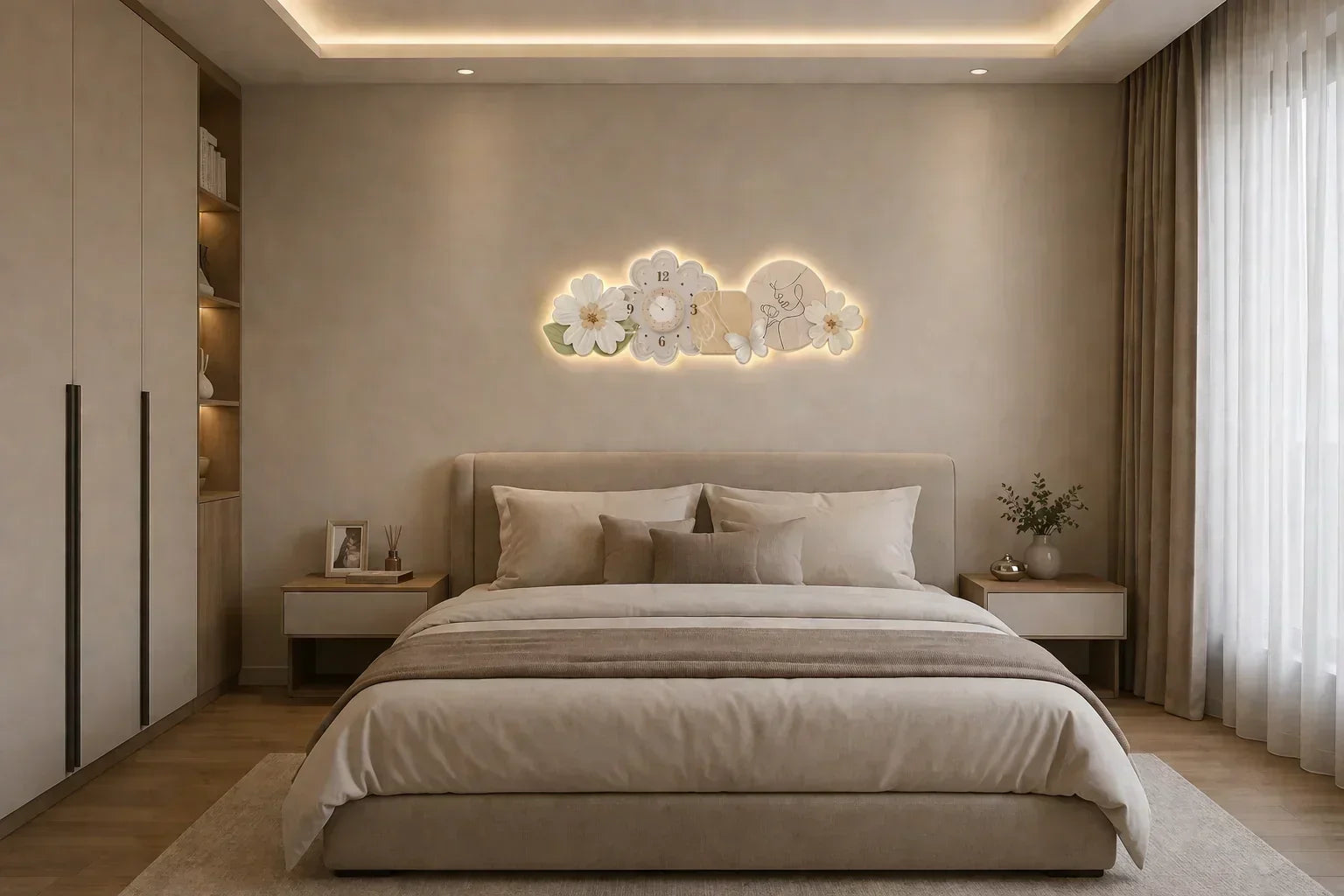 Арт LED картина с часовник и цветен дизайн