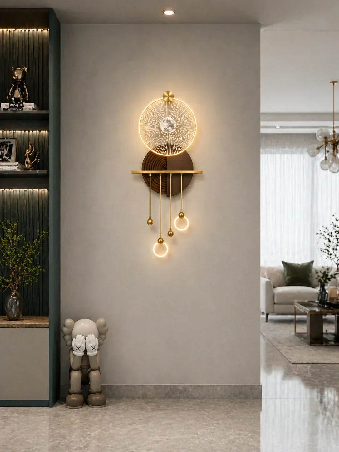 3D LED Декоративна Картина с Абстрактен Кръг и Светлинен Ефект