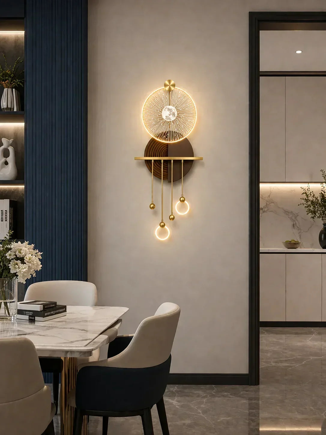 3D LED Декоративна Картина с Абстрактен Кръг и Светлинен Ефект