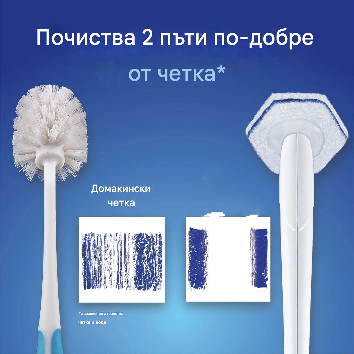 Четка за тоалетна със сменяеми накрайници – 42 броя в комплекта, почиства 2 пъти по-добре от обикновена четка