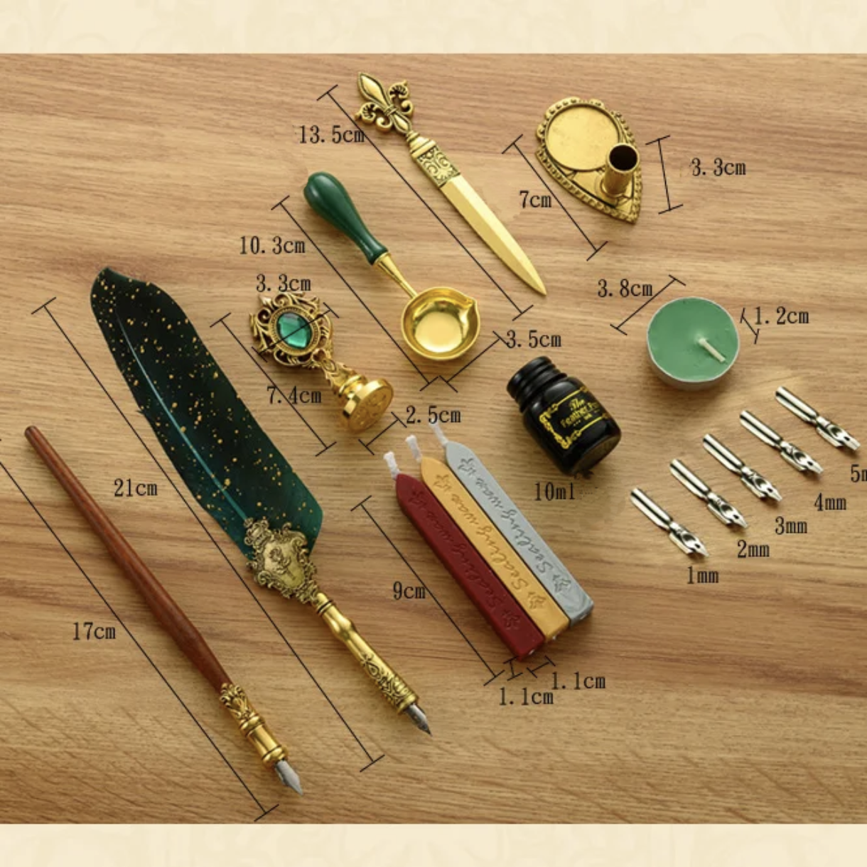 Луксозен комплект за калиграфия с перо, мастило и восъчен печат