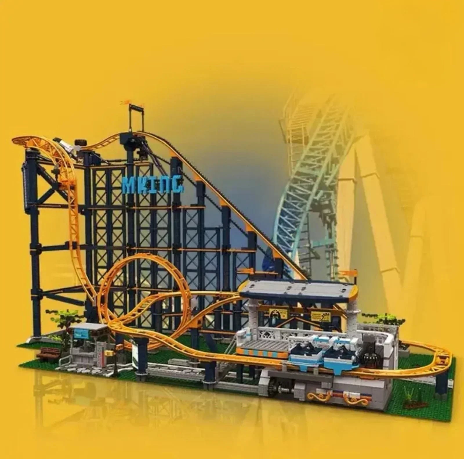 Конструктор влакче на релси с лупинги, модел влакче за игра, подходящ за деца