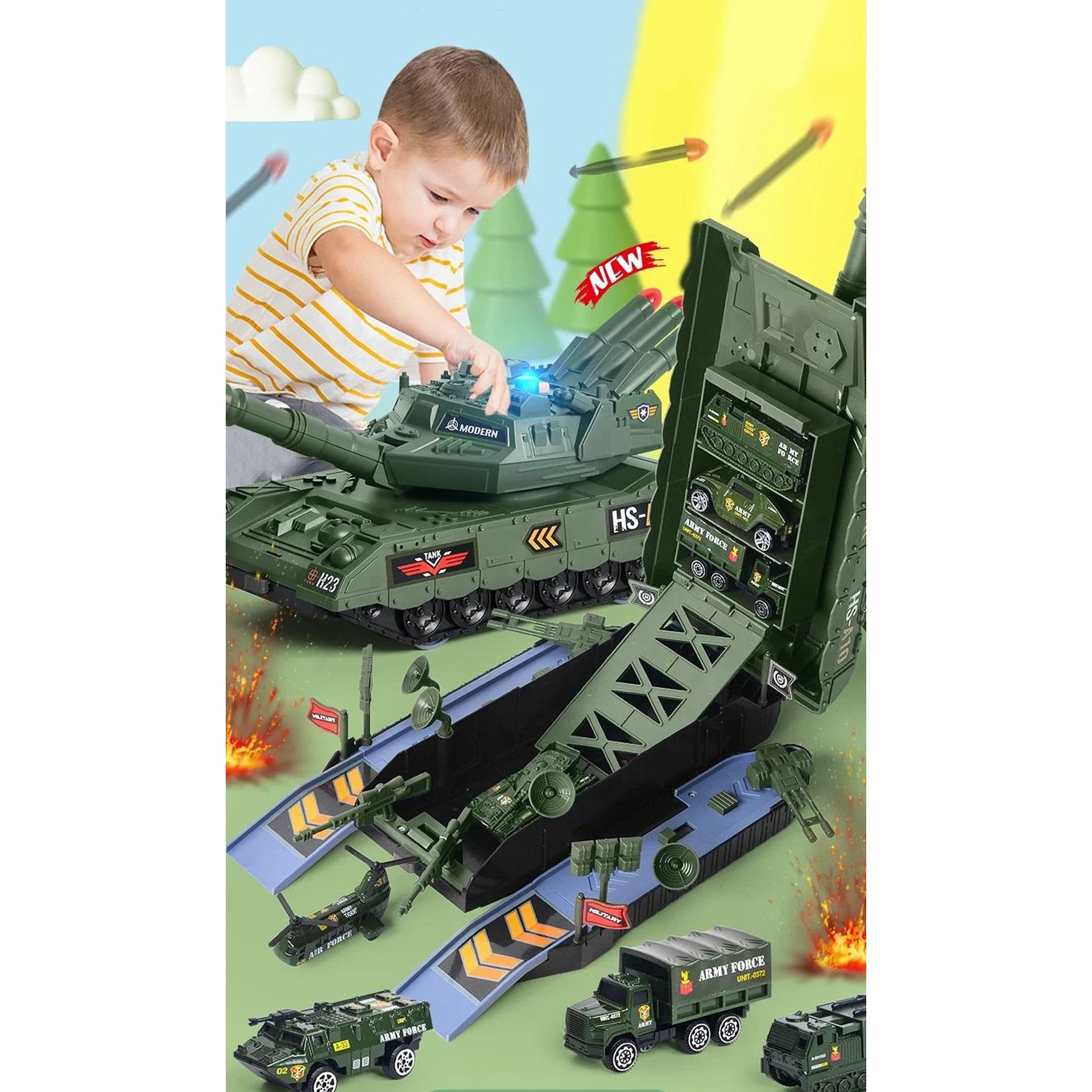Детски военен танк 2в1