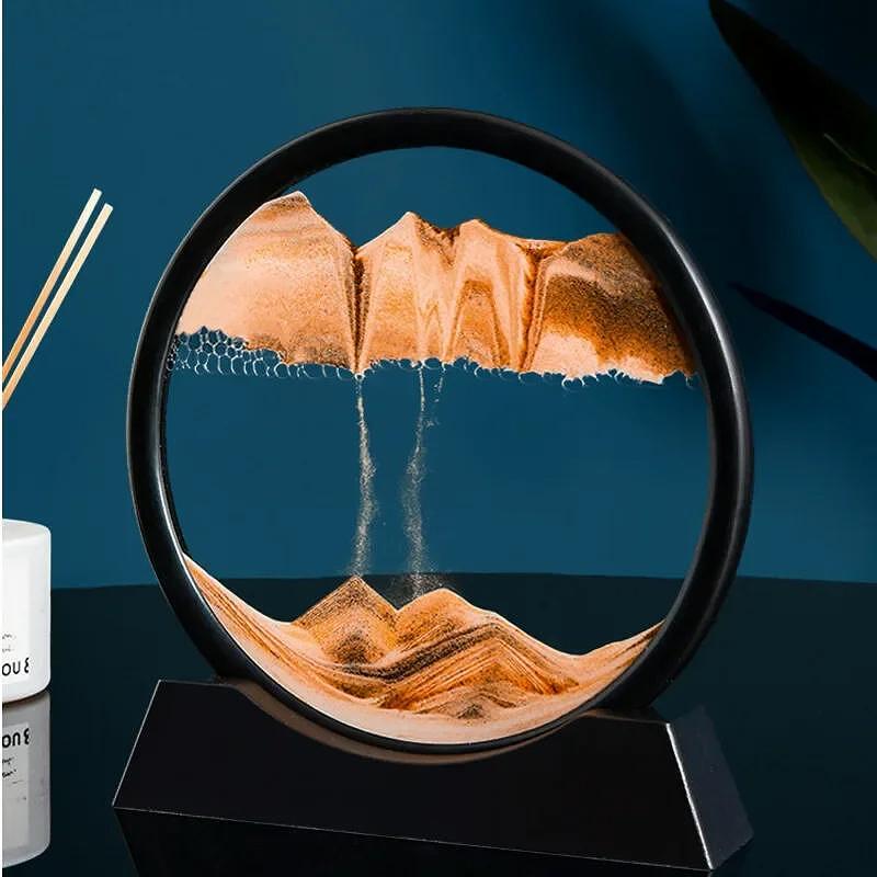 Елегантен 3D арт стъклен пясъчен часовник