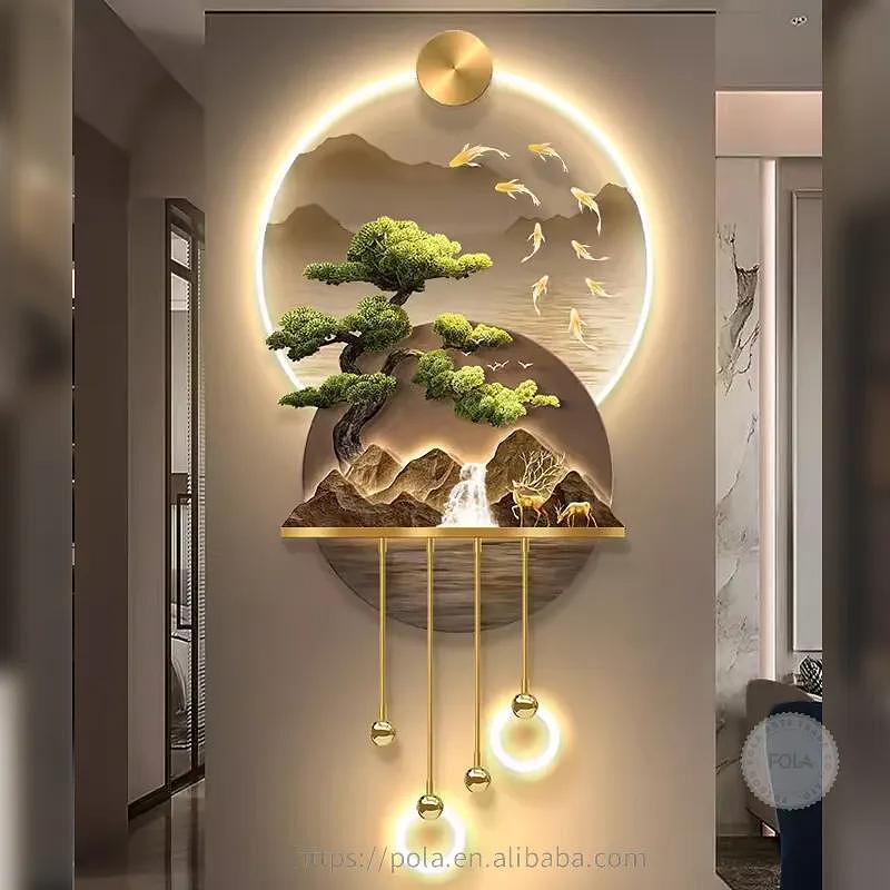 Елегантен стенен декор с LED осветление и изящен 3D дизайн