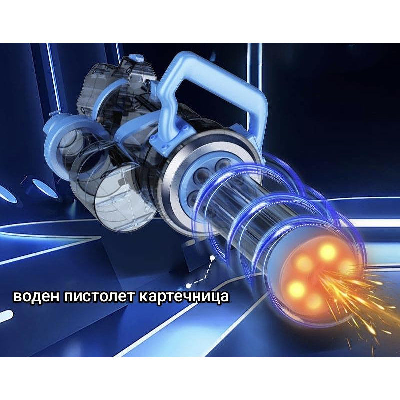Електрически воден пистолет тип Картечница