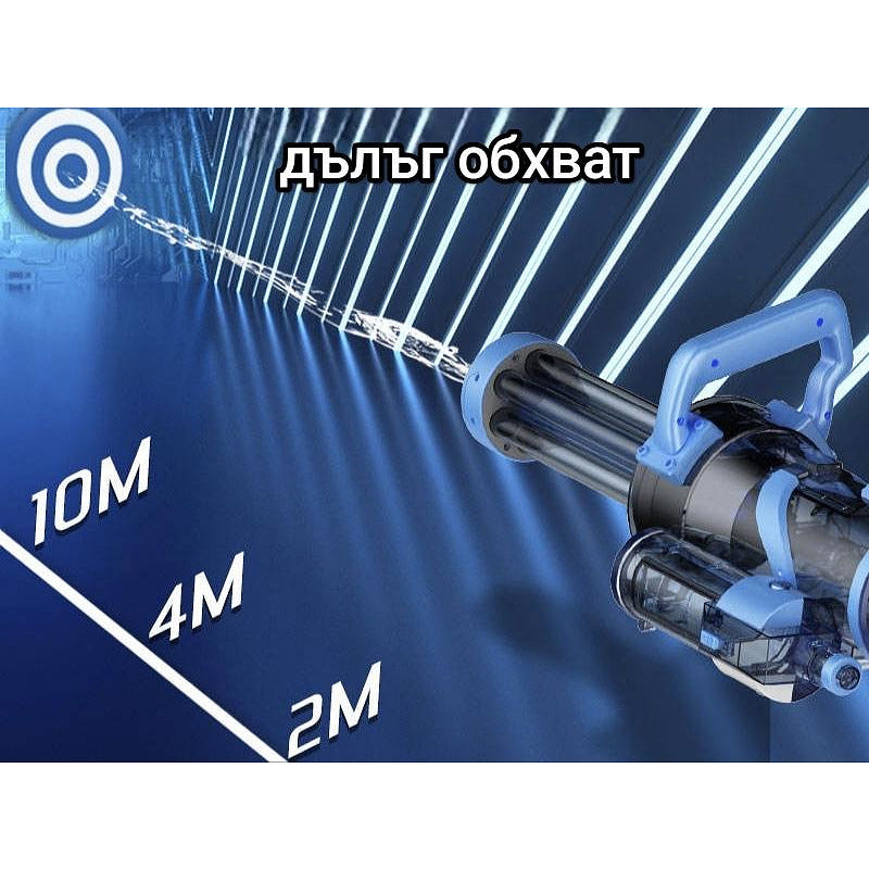 Електрически воден пистолет тип Картечница