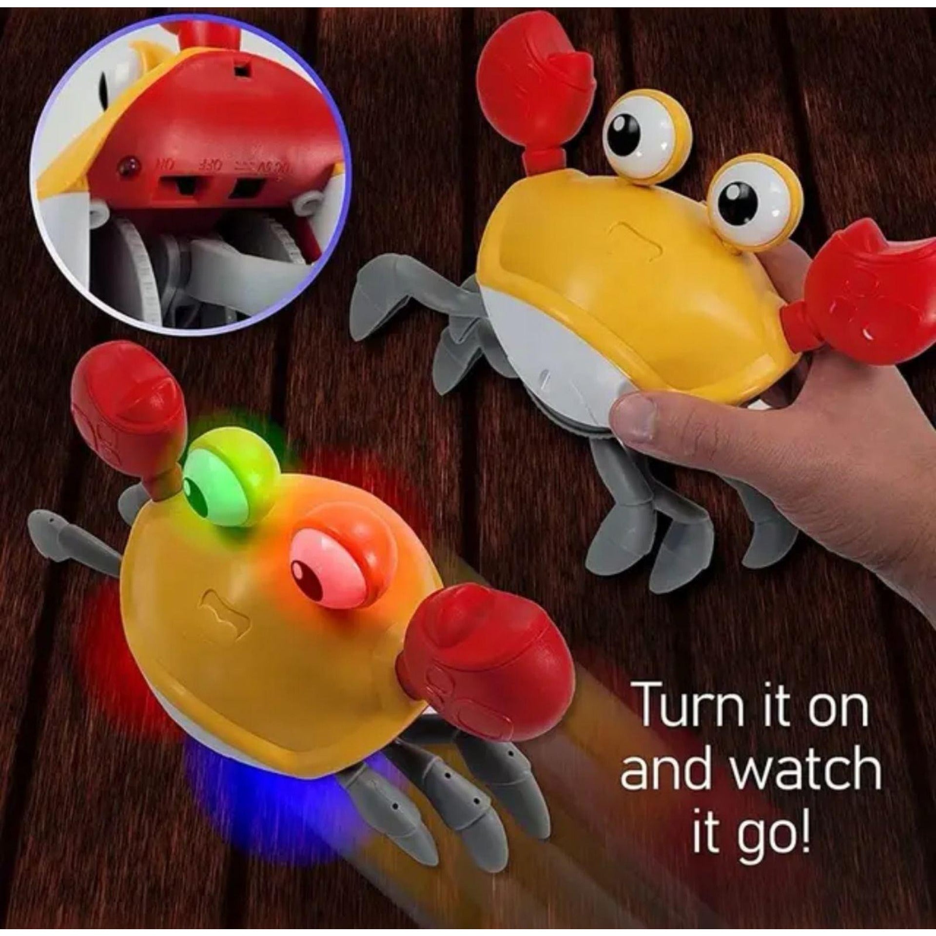 Интерактивна играчка рак с музика и LED светлини