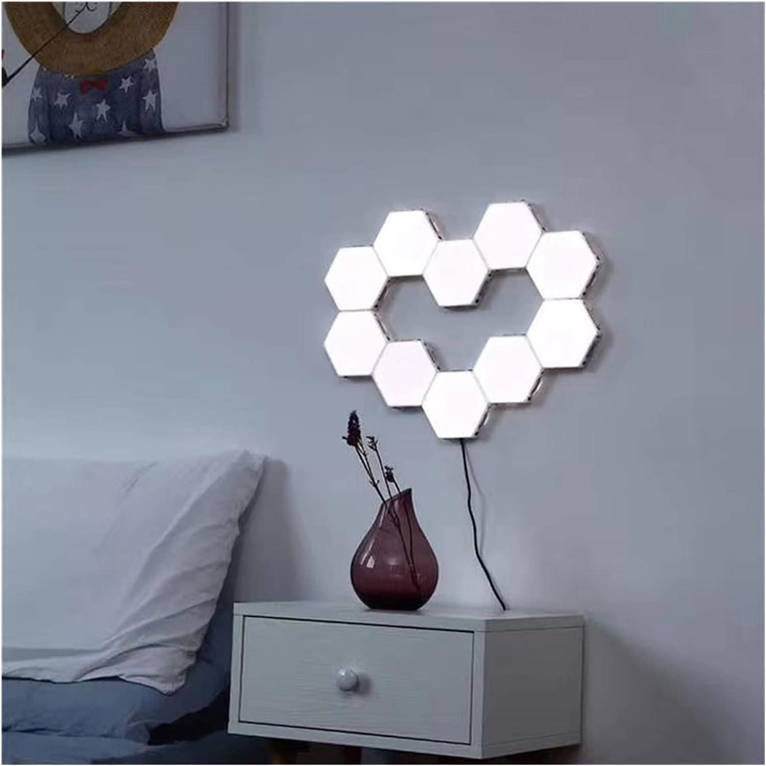 Квантова стенна шестоъгълна LED лампа - 7 броя