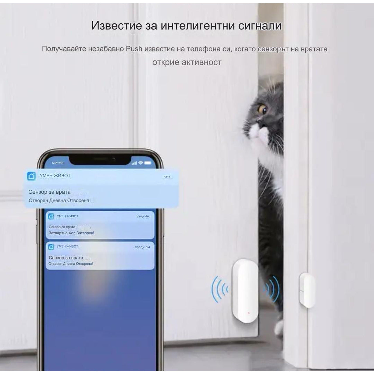 Wi-fi сензорна аларма за врати и прозорци