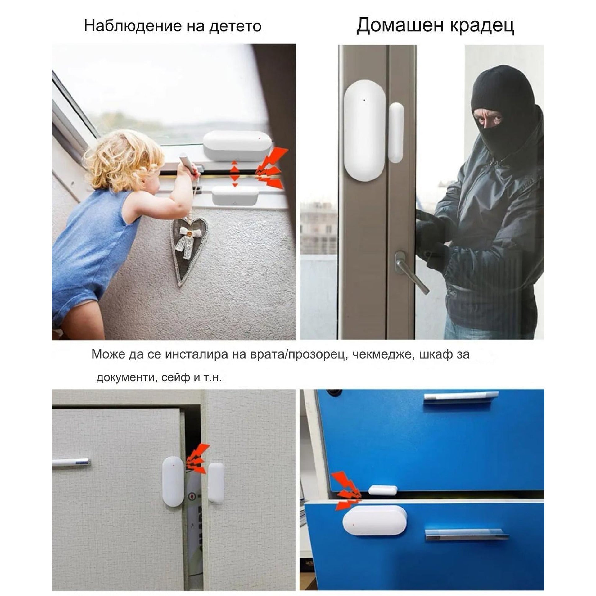Wi-fi сензорна аларма за врати и прозорци